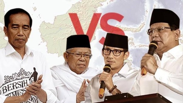 Pasangan petahana, Jokowi-Ma'ruf Amin dan Pasangan Nomor Urut 02, Prabowo Subianto-Sandiaga Uno (Foto: CNBC Indonesia)