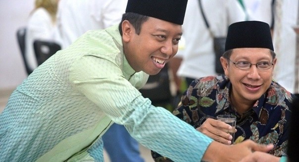 Romahurmuziy dan Menag Lukman Hakim Syaifuddin. 