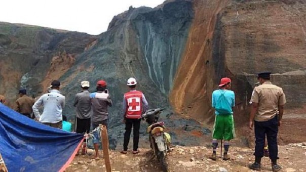 Salah satu tambang batu giok di Myanmar yang ditimpa longsor beberapa waktu lalu. Foto: int