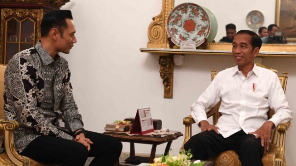 AHY bersilaturahmi dengan Presiden Jokowi (foto/int)