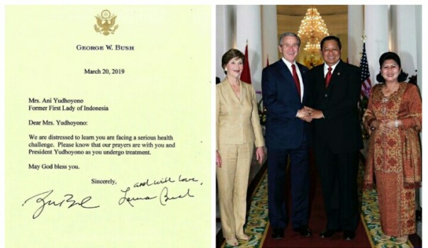 Ani Yudhoyono dikirimi surat oleh sahabatnya Laura Bush (foto/instagram)