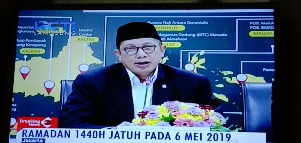 Menteri Agama Lukman Hakim Saifuddin saat menyampaikan penetapan 1 Ramadhan 1440 H