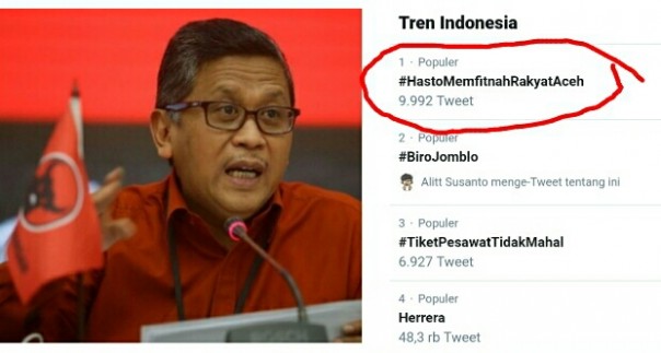 Pernyataan Sekjen PDIP Hasto soal money politics di Aceh jadi polemik (foto/int)