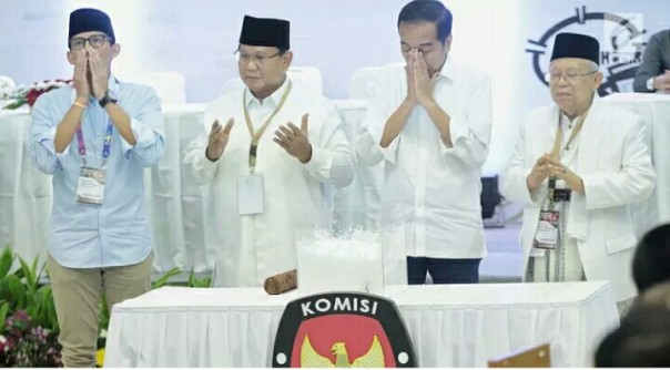 Update Situng KPU sudah 86 persen, selisih suara Jokowi-Maruf dengan Prabowo-Sandi berkurang (foto/int)