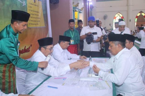 Guberi Syamsuar menghadiri kegiatan Gemar Zakat Kabupaten Siak keenam, dalam rangkaian safari Ramadan di Negeri Istana.  Foto: int 