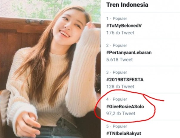 Netizen Indonesia lambungkan tagar #GiveRosieASolo (foto/int)