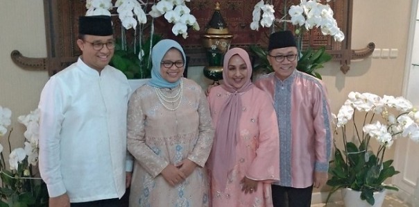 Ketua MPR, Zulkifli Hasan dan istri saat dikunjungi oleh Gubernur DKI Jakarta, Anies Baswedan (foto: rmol.id)