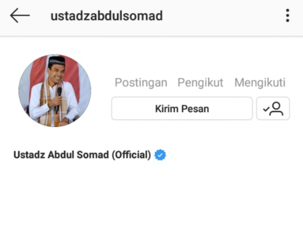 Akun Instagram Ustaz Abdul Somad mendadak tidak bisa diakses