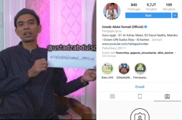 Ustaz Abdul Somad ganti akun instagram (foto/int)