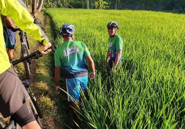 Cawapres Nomor Urut 02, Sandiaga Uno saat nyemplung di sawah dan dibagikan di akun Instagramnya