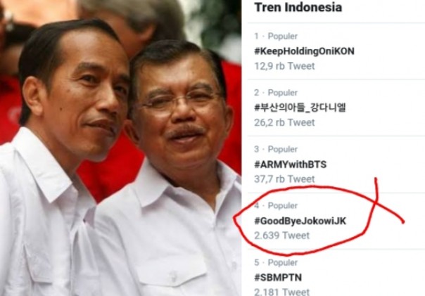 Tagar #GoodByeJokowiJK jadi trending topik di medsos (foto/int)