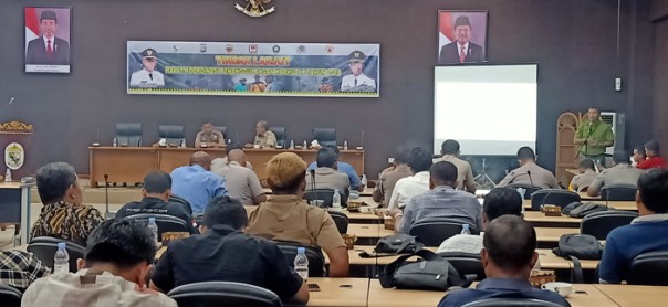 Rakor Penanggulangan Karhutla di kantor Bupati Pelalawan tahun 2019./ardi