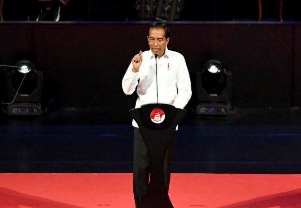 Presiden terpilih Joko Widodo saat berpidato dalam acara Visi Indonesia. Foto; int 