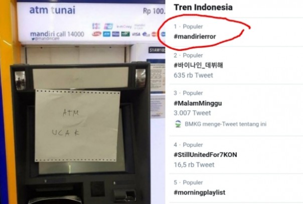 Bank Mandiri error jadi puncak trending media sosial (foto/int)