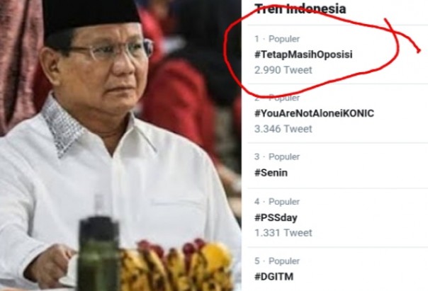 Tagar #KamiMasihOposisi puncaki trending topik di twitter (foto/int)
