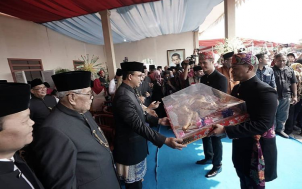 Gubernur DKI Jakarta, Anies Baswedan saat menghadiri Lebaran Betawi di Monas