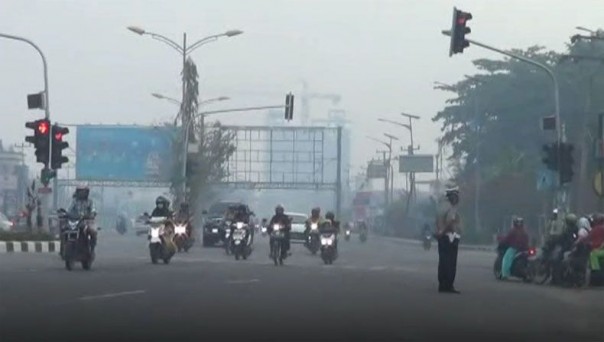 Kabut di Pekanbaru ternyata bukan asap melainkan debu (foto/int)