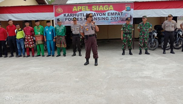 Kapolsek Kuantan Hilir, AKP Tapip Usman, SH menyampaikan sambutannya/zar