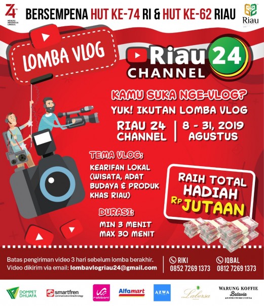 Ikuti lomba Vlog Riau24 berhadiah jutaan rupiah (foto/istimewa)