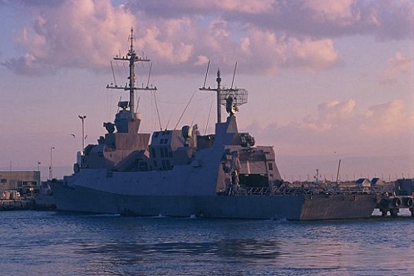 Kapal perang INS Hanit. Kapal perang andalan Israel inilah yang dihantam rudal Hizbullah selama perang 34 hari pada tahun 2006.