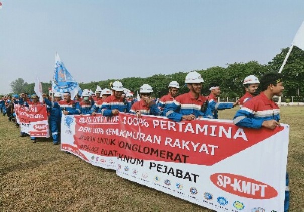 Aksi Demonstrasi SP-KMPT di Jalan Putri Tujuh/zal