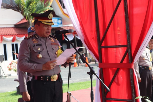 Polres Indragiri Hilir mengelar Apel Gelar Pasukan Operasi Patuh Muara Takus 2019/rgo