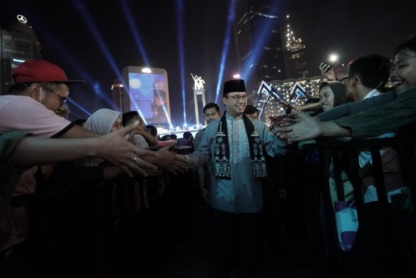 Gubernur DKI Jakarta, Anies Baswedan saat menghadiri Jakarta Muharram Festival