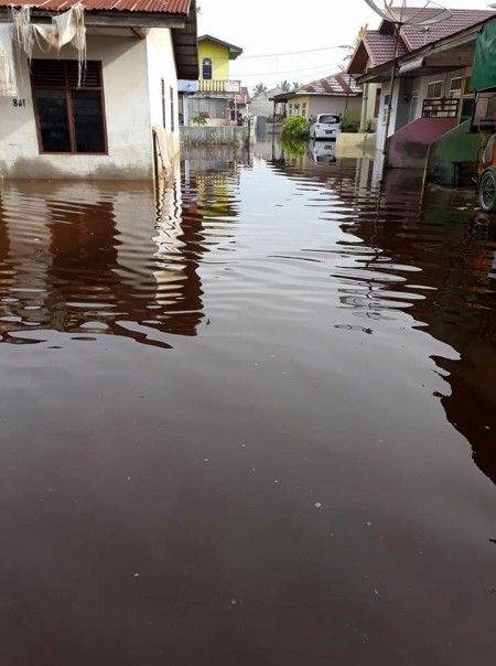 Banjir air pasang, di Kelurahan Rimba Sekampung/zal