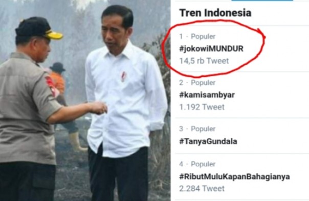 Tagar #JokowiMUNDUR jadi trending topik di twitter (foto/int)