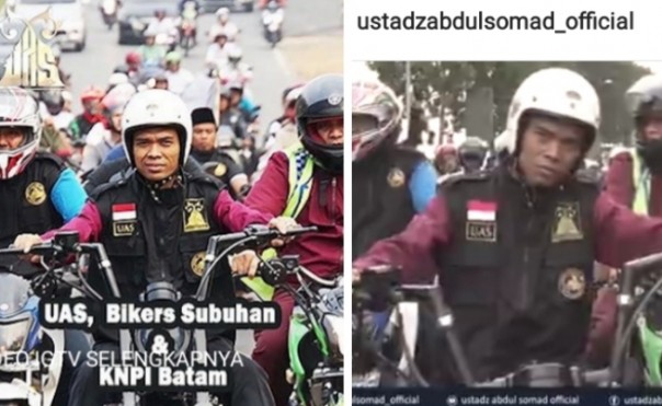 Ustaz Abdul Somad kendarai sepeda motor sendirian (foto/int)