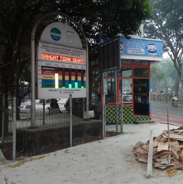 Kabut asap di Pekanbaru berdampak sekolah perpanjang libur sekolah (foto/int)