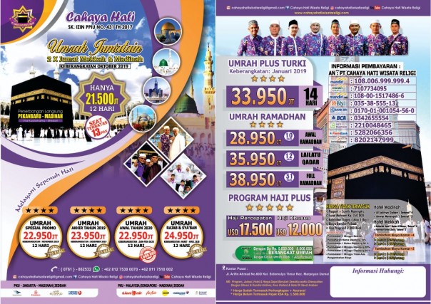 Promo Cahaya Hati Tour and Travel untuk umroh ke Tanah Suci Mekah