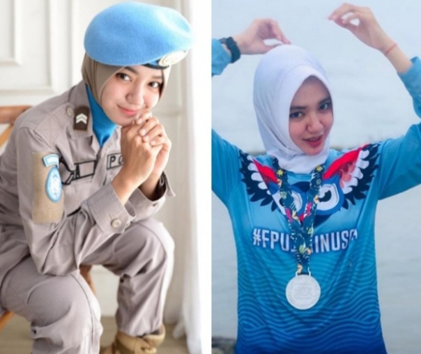 Cantiknya Briptu Tiara, Polwan berhijab Pasukan Perdamaian PBB curi perhatian warganet (foto/int)