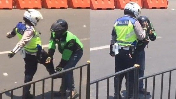 Oknum polisi yang tendang dan pukul driver Ojol di Bogor Kota akhirnya kena mutasi (foto/int)