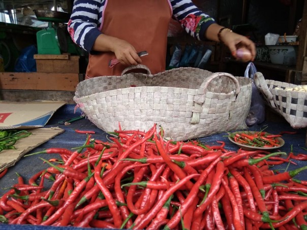 Harga cabai merah dan bawang merah di Pekanbaru alami fluktuasi (foto/riki)