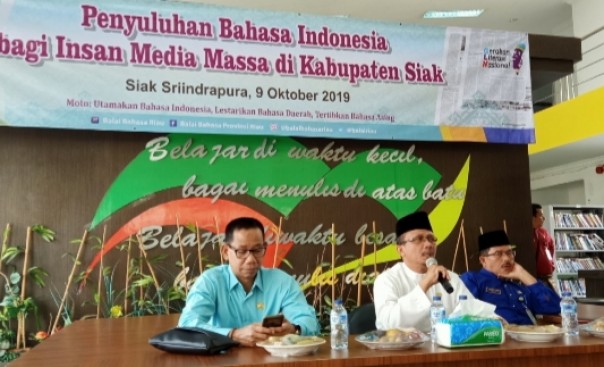 Kementerian Pendidikan dan Kebudayaan, melalui Balai Bahasa Provinsi Riau, taja penyuluhan bahasa Indonesia bagi insan Media Massa (foto/lin)