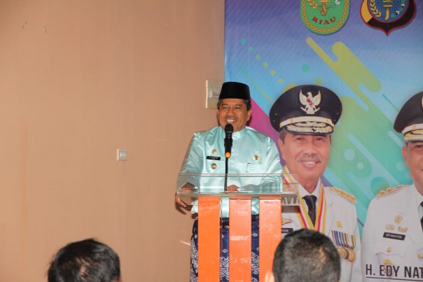 Bupati Siak H Alfedri membuka secara resmi Acara Sosialisasi dan Penyuluhan Bahaya Narkoba dan HIV/AIDS, yang di taja oleh Dinas Kepemudaan dan Olahraga Pemerintah Provinsi Riau (foto/lin)