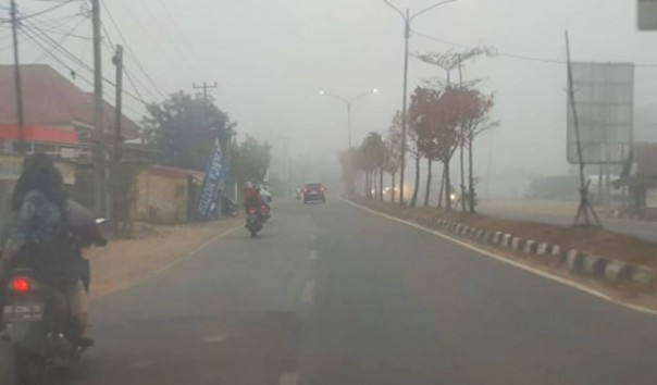 Kabut asap di Palembang/int