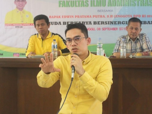 Anggota Dewan Perwakilan Daerah (DPD) RI asal Riau, Edwin Pratama Putra (foto/bisma)