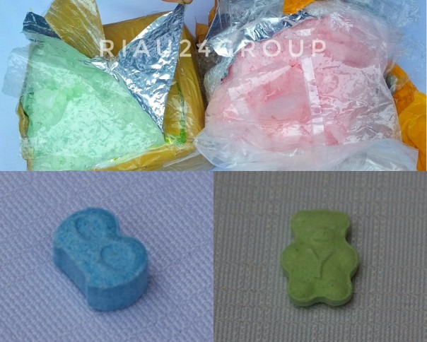 Tiga narkoba jenis baru yang berhasil ditemukan Ditresnarkoba Polda Riau. Foto. Amri