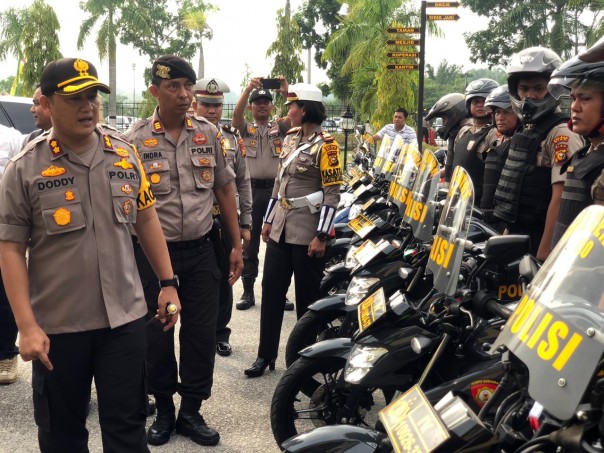 Polres Siak Siagakan personel untuk pengamanan saat pelantikan presiden dan wakil presiden (foto/lin)