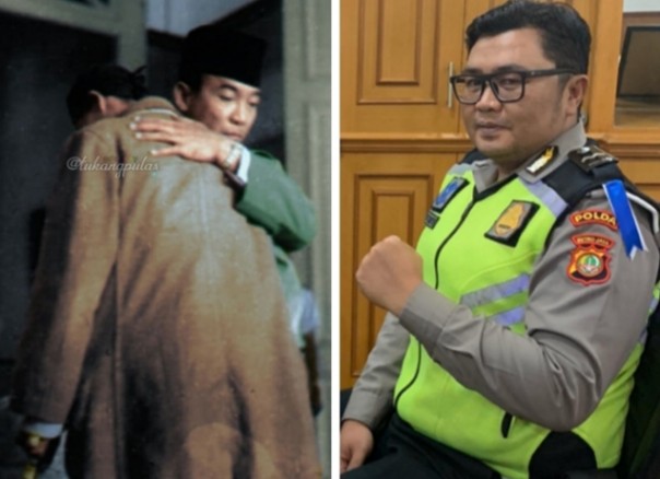 Polisi di Polda Metro Jaya, Heru gemar mengedit foto sejarah hitam putih jadi berwarna (foto/int)