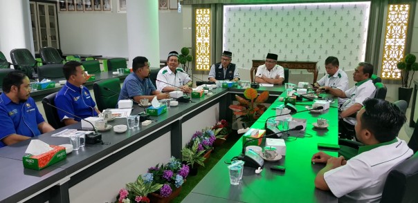 Suasana pertemuan Perwakilan Institut Pendidikan Guru Kampus Temenggong Ibrahim Johor, Malaysia bersama Rektorat Universitas Islam Riau di Kampus UIR pada Senin siang (11/10 2019)