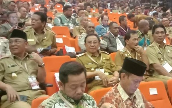 Bupati Inhil Wardan di Bogor menghadiri Rakornas dipimpin Presiden Jokowi (foto/Rgo)