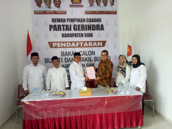 Proses penjaringan bakal calon Bupati dan Cawabup Siak Pilkada serentak 2020 di Partai Gerakan Indonesia Raya (Gerindra) Kabupaten Siak memasuki hari akhir pendaftaran (foto/lin)