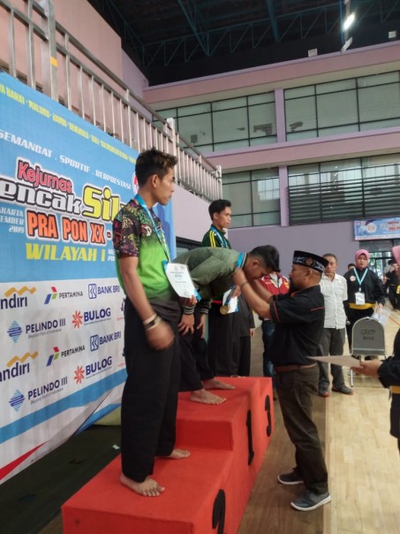 Atlet Riau asal  Bengkalis yang meraih emas adalah atas nama Yudha Mahendri pada Kelas B putra (foto/int)