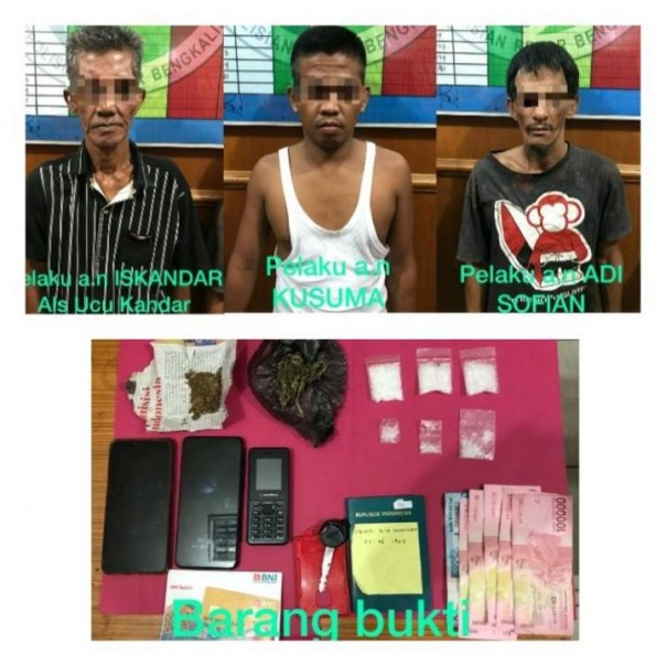 Tiga pelaku pengedar narkoba ditangkap Satnarkoba Polres Bengkalis