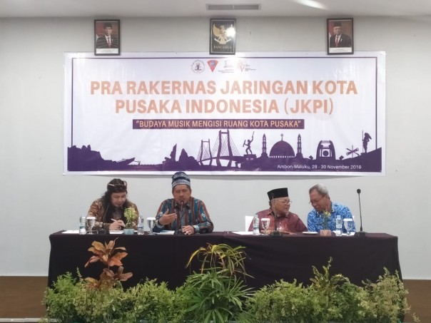 Ketua Presidium Jaringan Kota Pusaka Indonesia (JKPI) yang dijabat Bupati Siak Alfedri, dalam sambutannya pada pembukaan Pra Rakernas Tahun 2019 (foto/int)