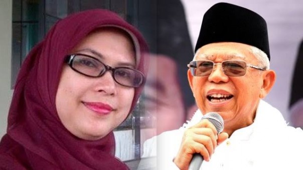 Kolase foto Ma’ruf Amin dan anaknya Siti Nur Azizah. (R24/int)