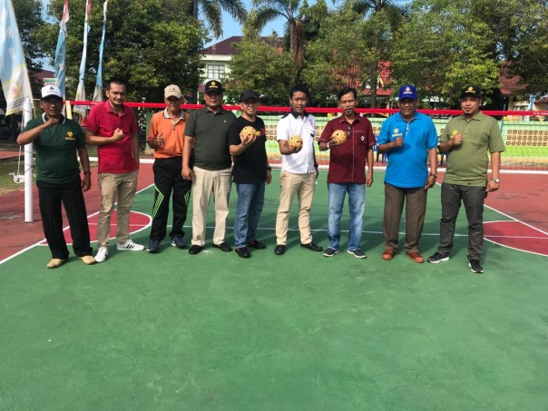 Persatuan Sepak Takraw Indonesia (PSTI) Kabupaten Bengkalis gelar pertandingan open turnamen sepak takraw (foto/Hari)